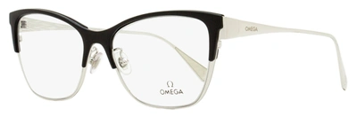 OMEGA WOMEN'S BUTTERFLY EYEGLASSES OM5001H 01A PALLADIUM/BLACK 54MM