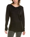 DONNA KARAN COWL MESH INSET TOP