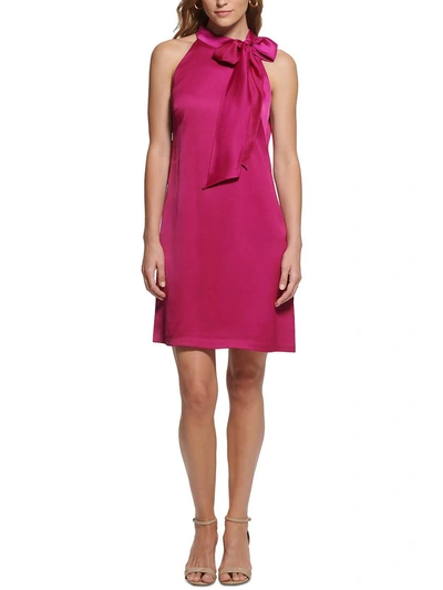 Vince Camuto Petites Womens Satin Mini Sheath Dress In Pink