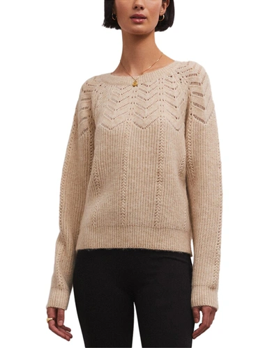 Z Supply Sabine Pointelle Sweater In Brown