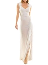 TLC SAY YES TO THE PROM JUNIORS WOMENS SEQUINED FEATHERS EVENING DRESS