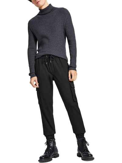 Inc Mens Slim-fit Drawstring Cargo Pants In Black