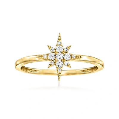 Rs Pure By Ross-simons Diamond North Star Ring In 14kt Yellow Gold In Silver
