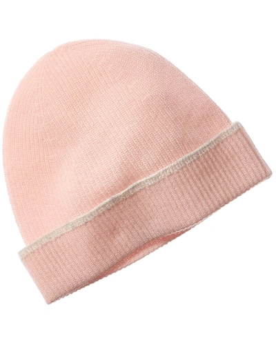 Scott & Scott London Blanket Stitch Cashmere Beanie In Pink