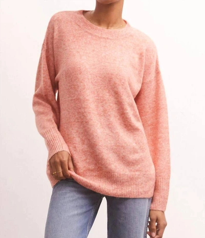 Z Supply Silas Pullover Sweater In Adobe In Pink
