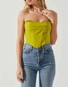 Astr Corset Shanna Top In Lime Green In Yellow