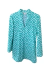 JUDE CONNALLY CHRIS TUNIC TOP IN SAIL GEO SEAFOAM