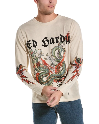 Ed Hardy Limited Edition Dragon T-shirt In White