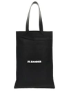 Jil Sander Flat Shopper Large Shopping Bag In Black