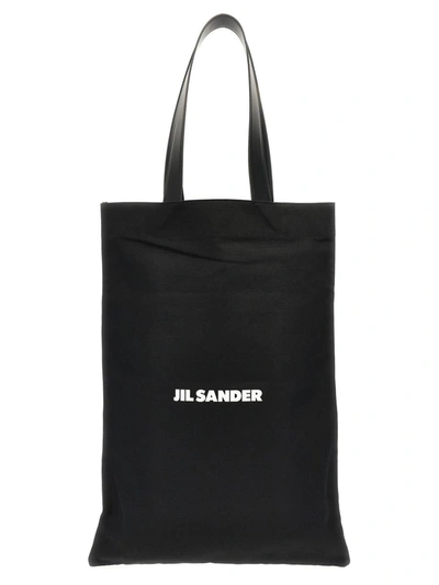 Jil Sander 'flat Shopper' Large Shopping Bag In Black