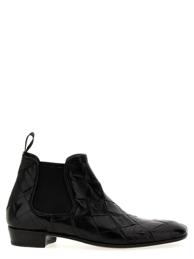 LIDFORT LIDFORT BRAIDED LEATHER ANKLE BOOTS