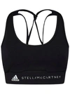 Adidas Originals Stella Mccartney Stretch Fabric Active Bra With Contrasting In Nero