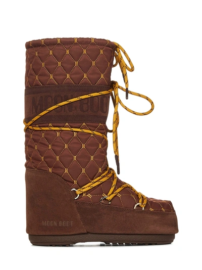 Moon Boot Stivali Icon Quilted  In Marrone