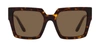 Dolce & Gabbana Embellished Dg Mixed-media Square Sunglasses In Brown