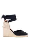 CASTAÃ±ER 'CARINA' BLACK AND BEIGE CANVAS CLOSED-TOE ESPADRILLES WOMAN