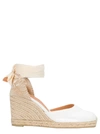 CASTAÃ±ER 'CARINA' WHITE AND BEIGE CANVAS CLOSED-TOE ESPADRILLES WOMAN