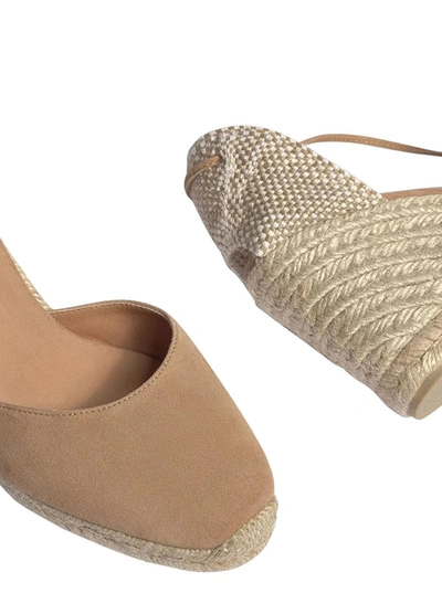 Castaã±er Beige Lace-up Espadrille Sandals In Cotton Woman