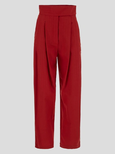 Erika Cavallini Semi-couture Trousers In Lurex Rosso