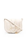 See By Chloé Mini Hana Leather Saddle Bag In Beige