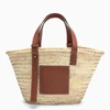 LOEWE NATURAL STRAW AND LEATHER BAG