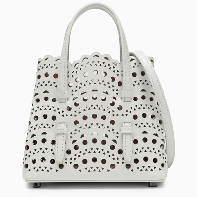 Alaïa Mina 16 White Leather Tote Bag