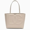 DOLCE & GABBANA IVORY LEATHER TOTE BAG