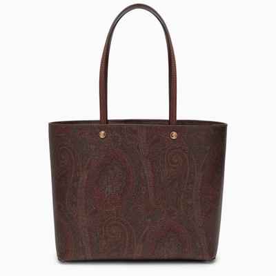 ETRO PAISLEY SHOPPING BAG IN COATED CANVAS