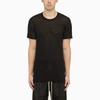 RICK OWENS RICK OWENS BLACK COTTON CREW-NECK T-SHIRT