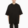 RICK OWENS TOMMY T BLACK OVERSIZE T-SHIRT IN COTTON