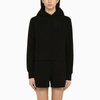 Palm Angels Brushed Cotton Hoodie With Embroidered Hoodie In Black