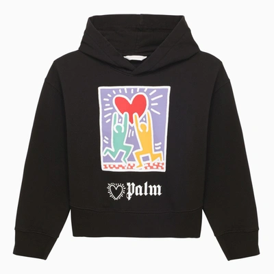 Palm Angels Kids' Black Cotton Sweatshirt With Print