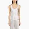Vince Acetate Tank Top Scoop Neckline In Metal