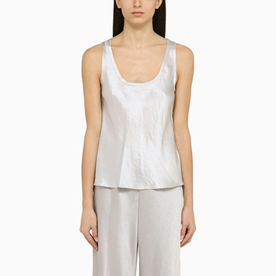 Vince Pearl Grey Acetate Tank Top In Silver