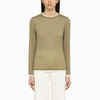 VINCE VINCE GREEN DOUBLE-LAYER T-SHIRT