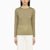 VINCE GREEN DOUBLE-LAYER T-SHIRT