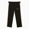 PALM ANGELS BLACK AND WHITE JOGGING TROUSERS WITH LOGO