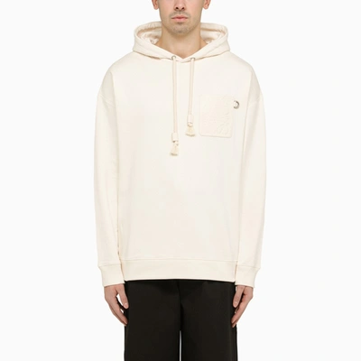 Loewe Anagram-patch Jersey Hoodie In White
