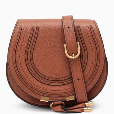 Chloé Marcie Small Leather Saddle Bag In Orange