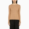 LOULOU STUDIO LOULOU STUDIO BEIGE SILK BLEND CREW-NECK SWEATER