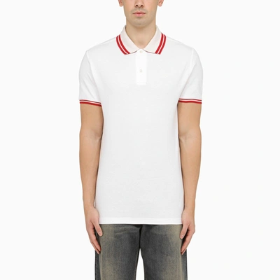 ETRO WHITE SHORT-SLEEVED POLO SHIRT WITH LOGO EMBROIDERY