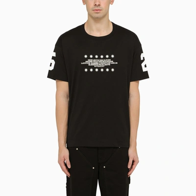 GIVENCHY GIVENCHY BLACK CREW-NECK T-SHIRT WITH GRAPHIC PRINT
