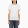 DOLCE & GABBANA WHITE CREW-NECK T-SHIRT WITH LOGO EMBROIDERY IN COTTON