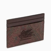 ETRO PAISLEY CARD CASE IN COATED CANVAS WITH LOGO