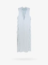 Jil Sander Women Viscose Dress With Lateral Rouches In Blue