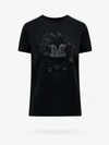 Max Mara Floral Short Sleeve Round Neck Top In Black