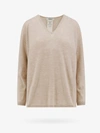 Max Mara Long-sleeved Knitted Pullover In Beige