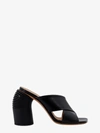 Off-white Leather Criss Cross Spring Mules With Statement Heel 10 Cm In Black
