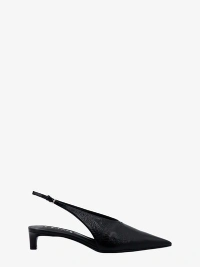 Jil Sander Calfskin Slingback Ballerina Pumps In Black