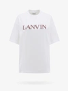 Lanvin Logo Embroidered Cotton Drop Shoulder T-shirt In White