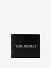 Off-white Off White™ Black Leather Bi Fold Wallet With Logo In Black